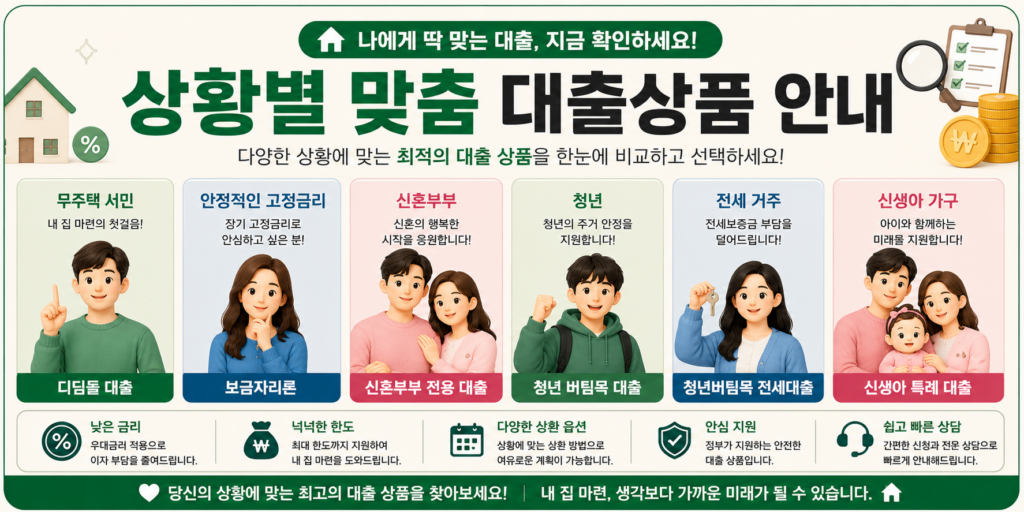 상황별 대출 상품 소개를 위한 페이지
